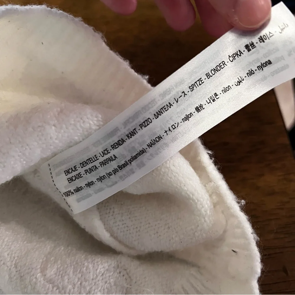 Zara Raised Effect Sweater with Ribbon Detail White Large Coquette Feminine - Picture 8 of 14